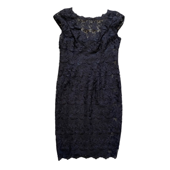 Chetta B Sherrie Bloom + Peter Noviello Lace Cocktail Dress - Black, Size 2 - Picture 1 of 9